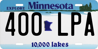MN license plate 400LPA