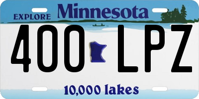 MN license plate 400LPZ