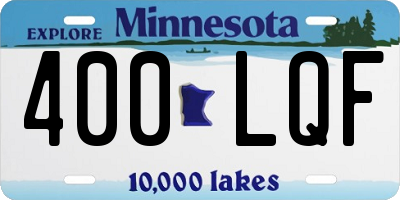 MN license plate 400LQF