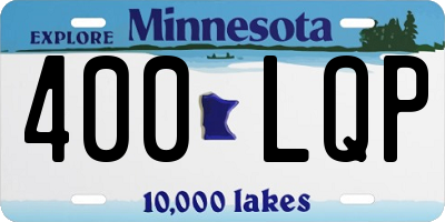 MN license plate 400LQP