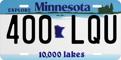 MN license plate 400LQU