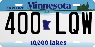 MN license plate 400LQW