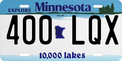 MN license plate 400LQX