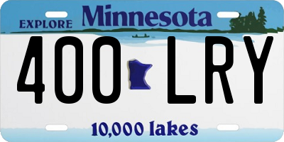 MN license plate 400LRY