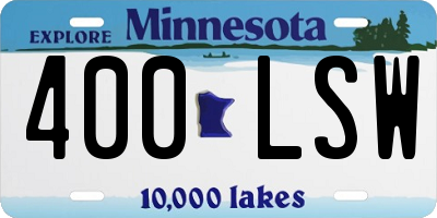 MN license plate 400LSW