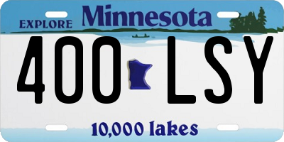 MN license plate 400LSY