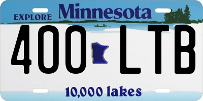 MN license plate 400LTB