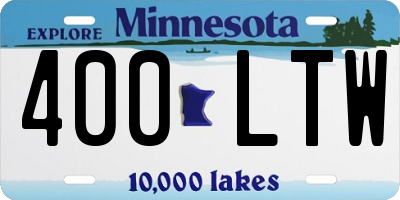 MN license plate 400LTW