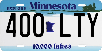 MN license plate 400LTY