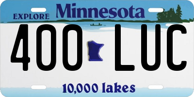 MN license plate 400LUC