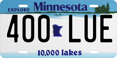 MN license plate 400LUE