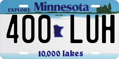 MN license plate 400LUH