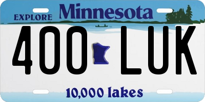 MN license plate 400LUK