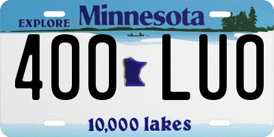MN license plate 400LUO