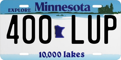 MN license plate 400LUP