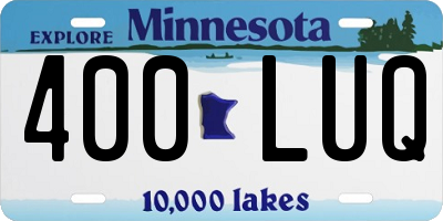MN license plate 400LUQ