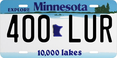 MN license plate 400LUR