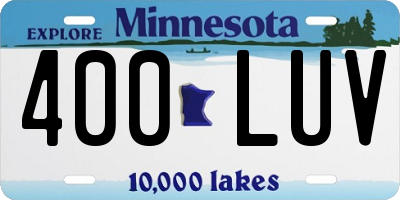 MN license plate 400LUV