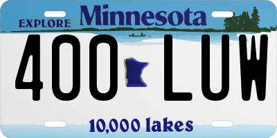 MN license plate 400LUW