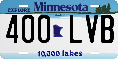 MN license plate 400LVB