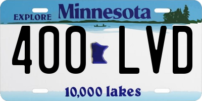 MN license plate 400LVD