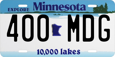MN license plate 400MDG