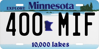 MN license plate 400MIF