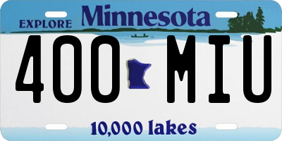 MN license plate 400MIU