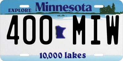 MN license plate 400MIW