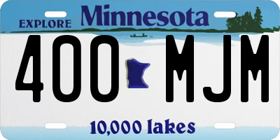 MN license plate 400MJM