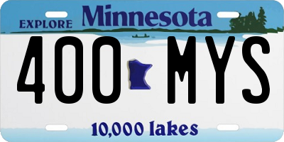 MN license plate 400MYS