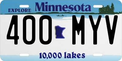 MN license plate 400MYV