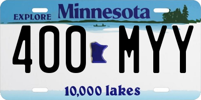 MN license plate 400MYY