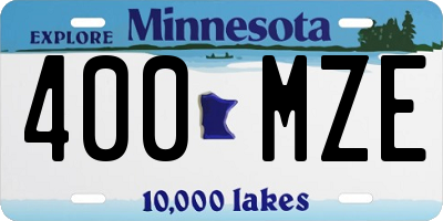 MN license plate 400MZE