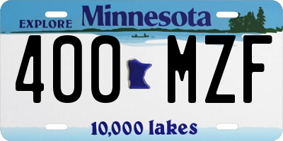 MN license plate 400MZF