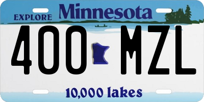 MN license plate 400MZL