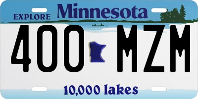 MN license plate 400MZM