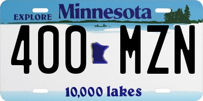 MN license plate 400MZN