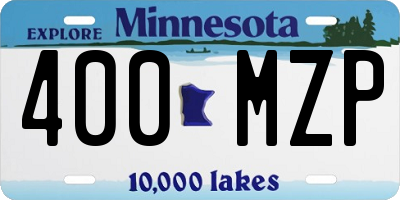 MN license plate 400MZP