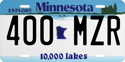 MN license plate 400MZR