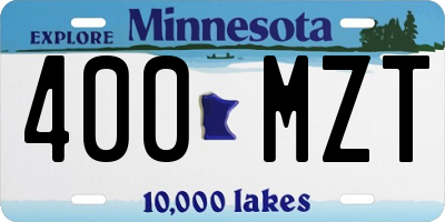 MN license plate 400MZT