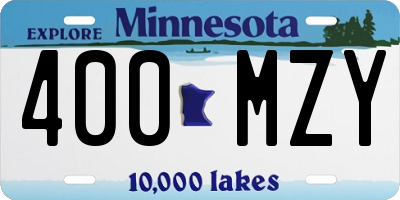 MN license plate 400MZY
