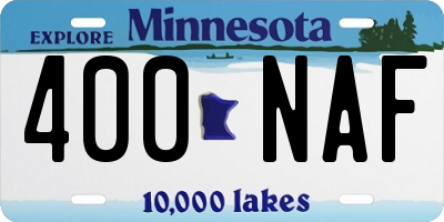 MN license plate 400NAF