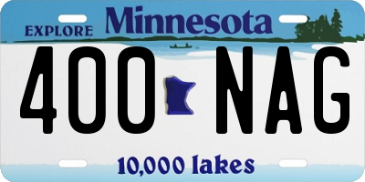 MN license plate 400NAG