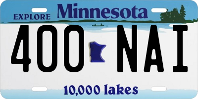 MN license plate 400NAI