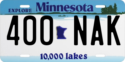 MN license plate 400NAK