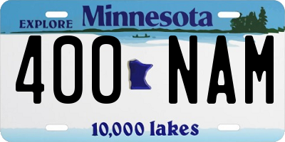 MN license plate 400NAM