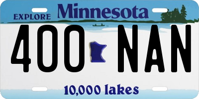MN license plate 400NAN