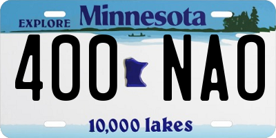 MN license plate 400NAO