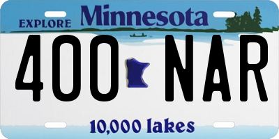 MN license plate 400NAR
